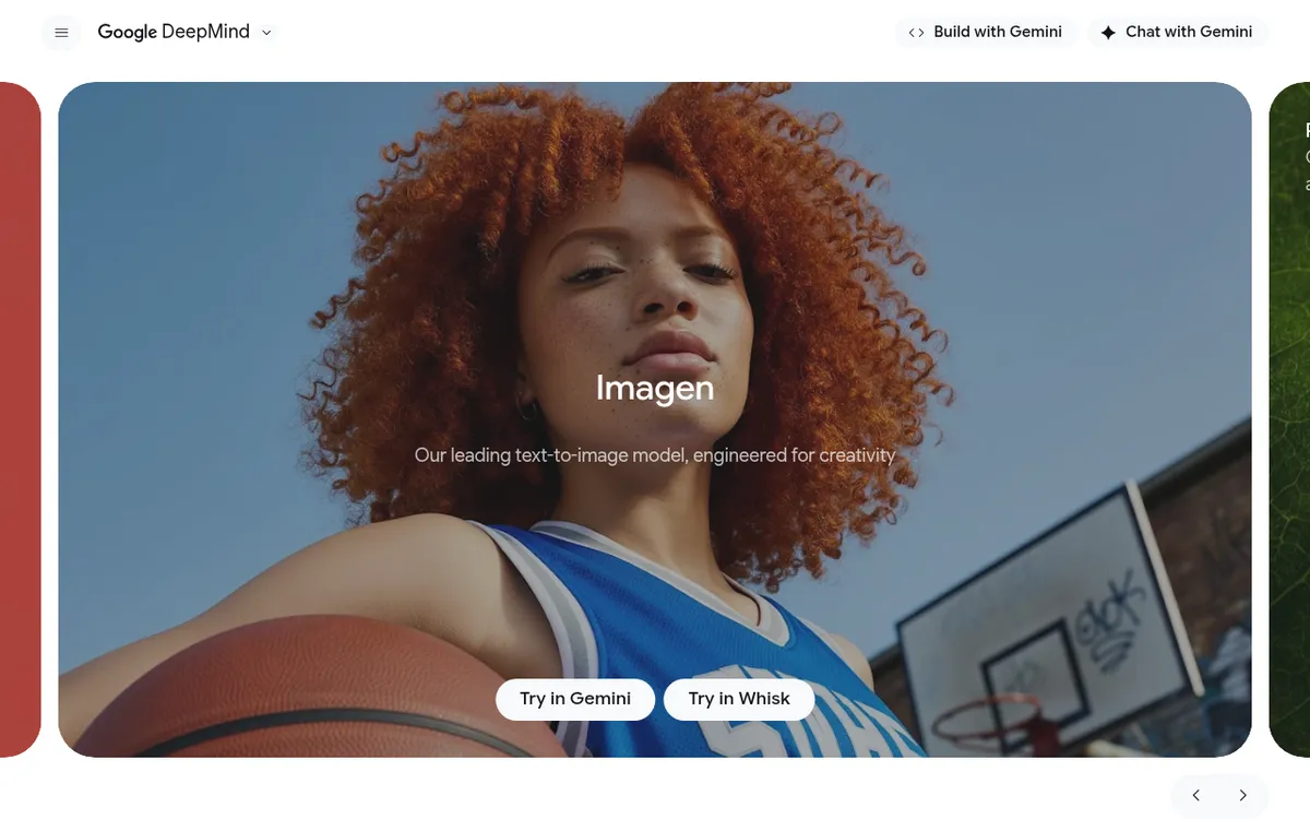 Screenshot of Imagen - Google DeepMind's advanced AI model for high-quality text-to-image generation with exceptional photo