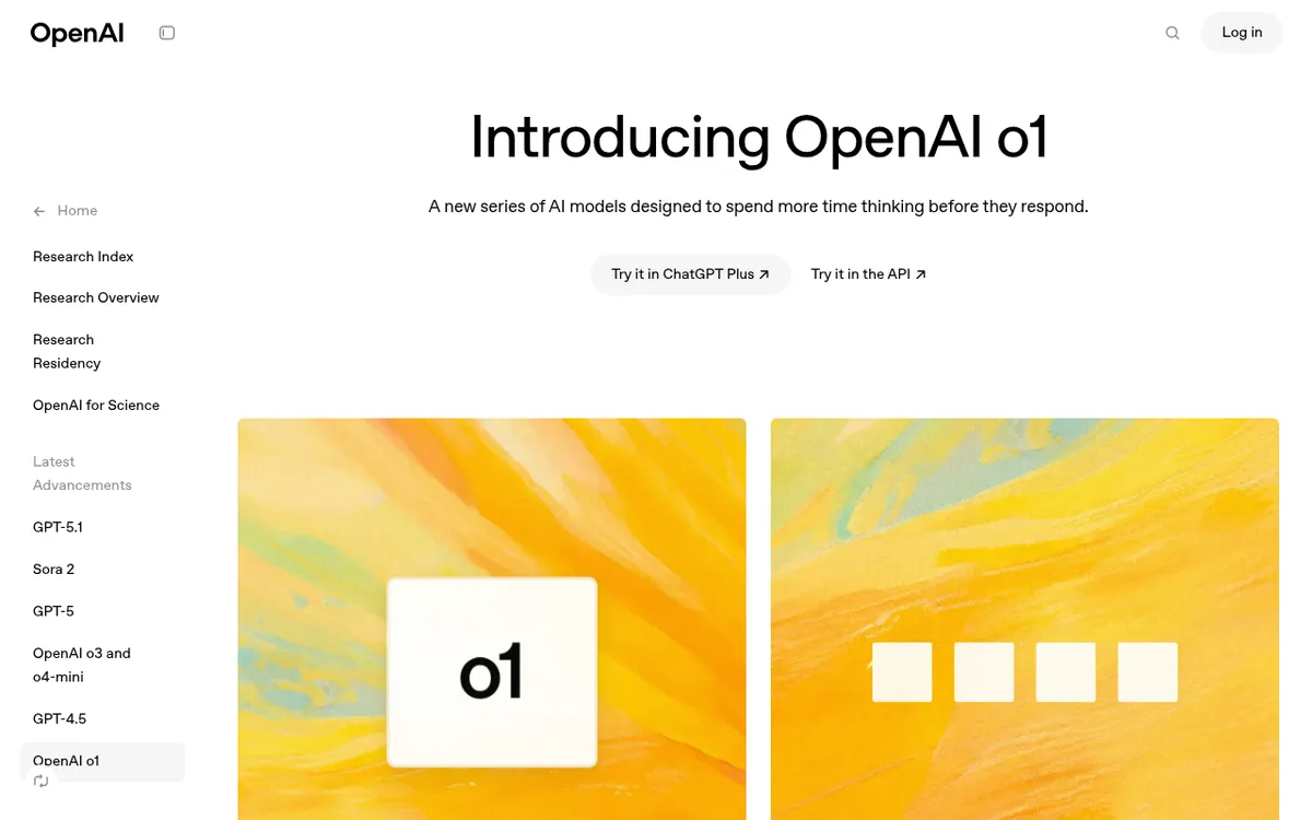 Screenshot of OpenAI o1 - OpenAI's advanced reasoning model designed for complex problem-solving, math, science, and coding ta