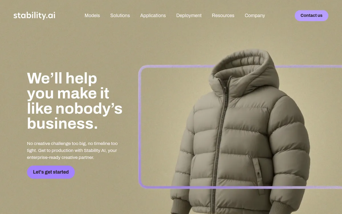 Screenshot of Stable Diffusion - Advanced open-source text-to-image AI model offering maximum customization and control. Generate hig